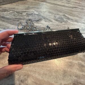 Elegant Black Sequin Clutch